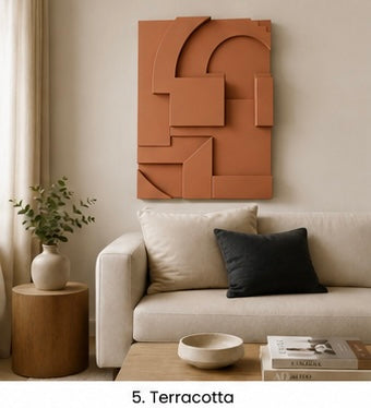 Burgundy Geometric Relief | Wallorah