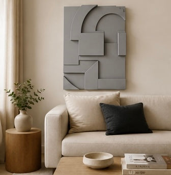 Burgundy Geometric Relief | Wallorah