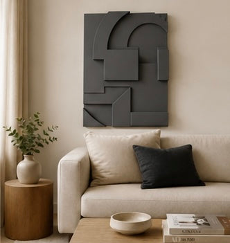 Burgundy Geometric Relief | Wallorah
