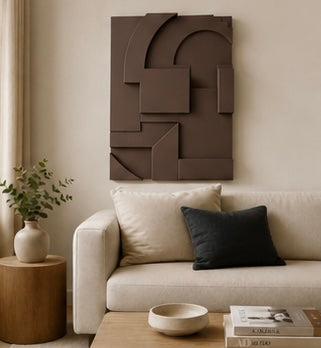 Burgundy Geometric Relief | Wallorah
