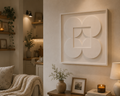 Pure Balance – Ivory White Handcrafted Geometric Wall Art on Stretched Wooden Canvas | Wallorah