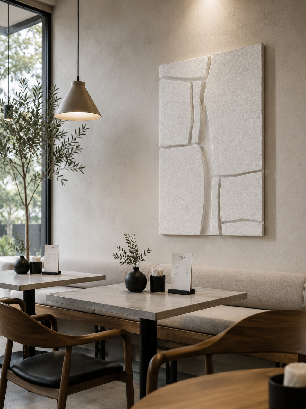 Ivory Rift – Handcrafted Ivory White Minimalist Textured Wall Art on Stretched Wooden Canvas | Wallorah