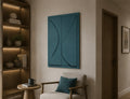 Azure Blue Flow – Handcrafted Abstract Wall Art on Stretched Wooden Canvas | Wallorah