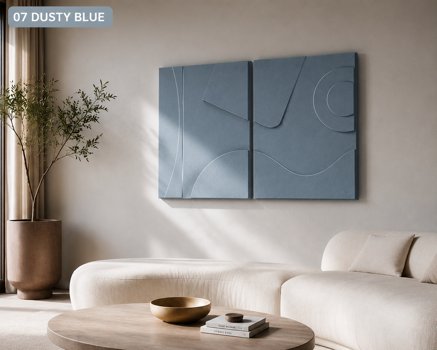 Sand Beige Harmony Diptych  | Wallorah