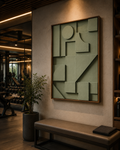 Sage Geometric Handcrafted Wall Sculpture | Modern 3D Wooden Wall Art – Wallorah