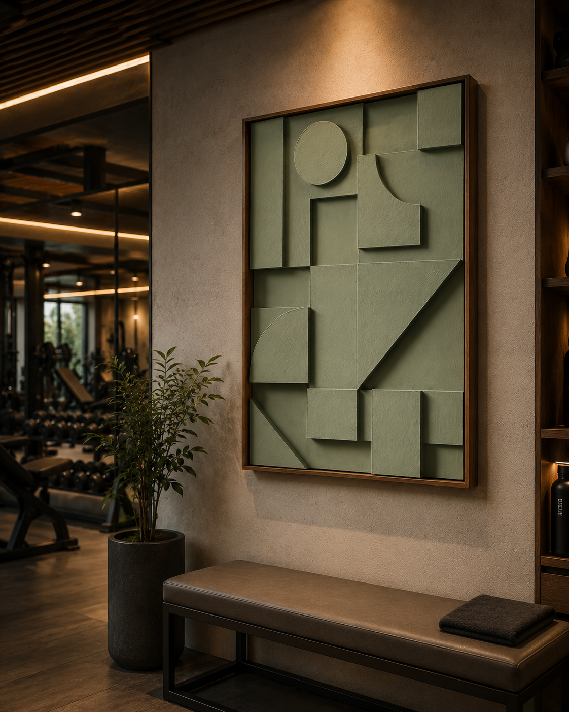 Sage Geometric Handcrafted Wall Sculpture | Modern 3D Wooden Wall Art – Wallorah