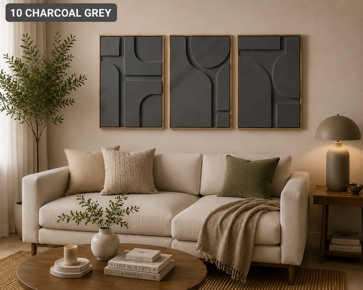 Ivory White Geometric Trio | Wallorah