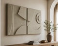 Sand Beige Harmony Diptych – Handcrafted Abstract Wall Art on Stretched Wooden Canvas | Wallorah