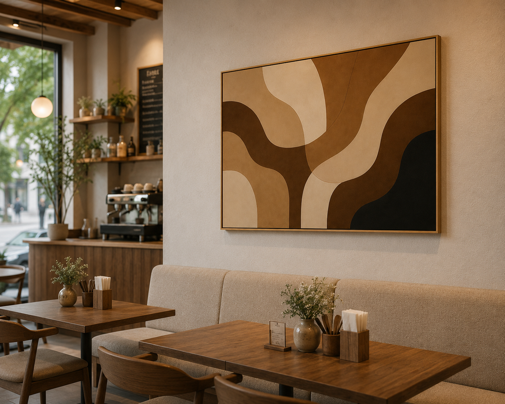Earthwave Abstract Wall Art | Modern Brown Neutral Canvas – Wallorah