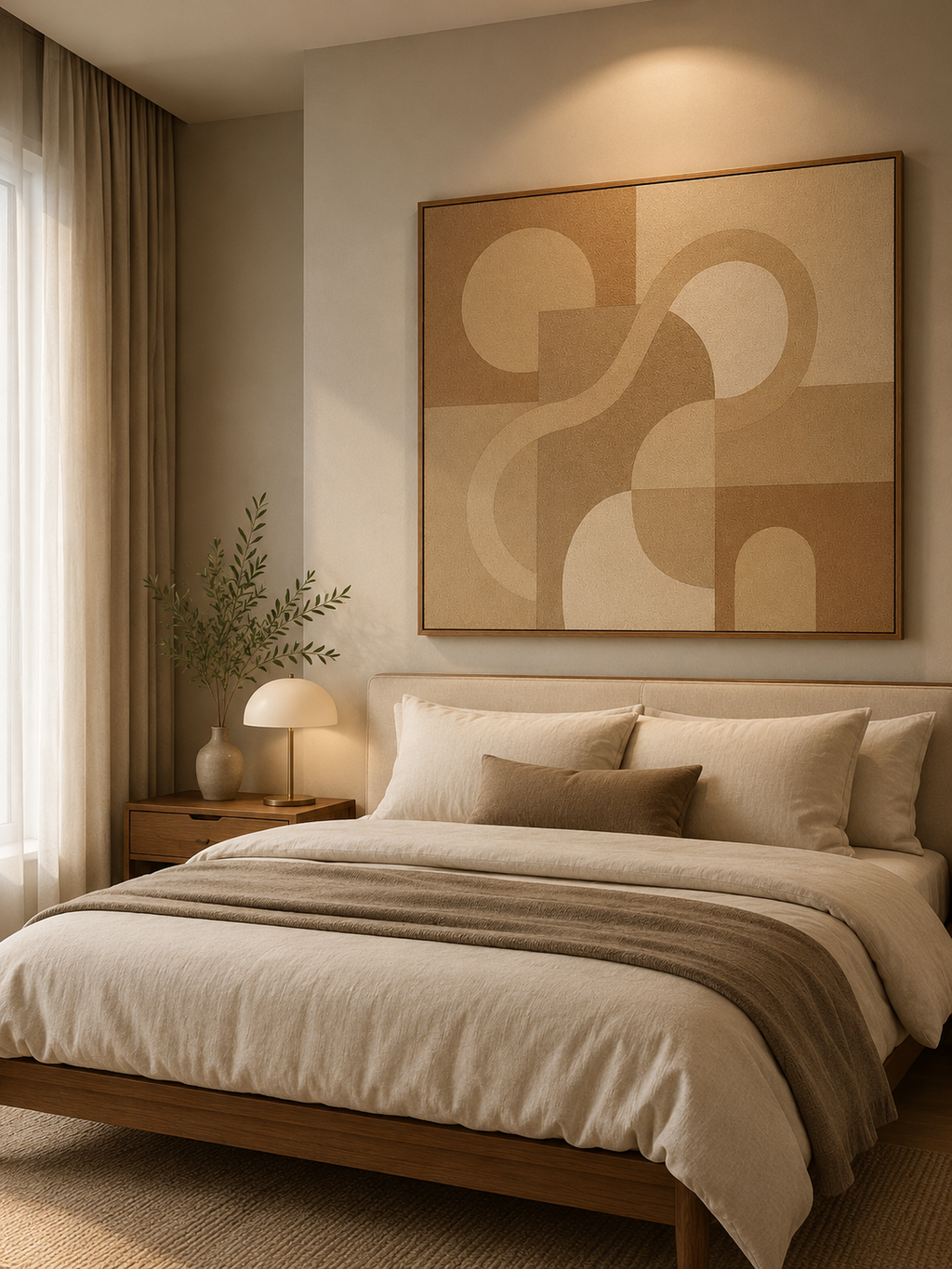 Sandstone Flow Abstract Wall Art | Modern Neutral Canvas – Wallorah