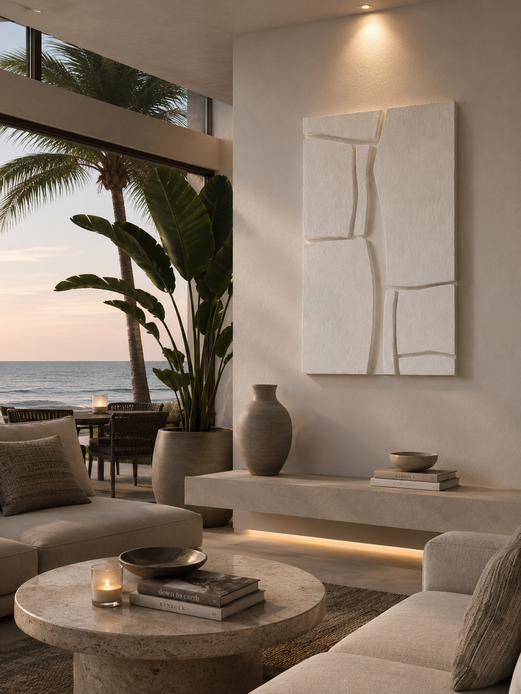 Ivory Rift – Handcrafted Ivory White Minimalist Textured Wall Art on Stretched Wooden Canvas | Wallorah