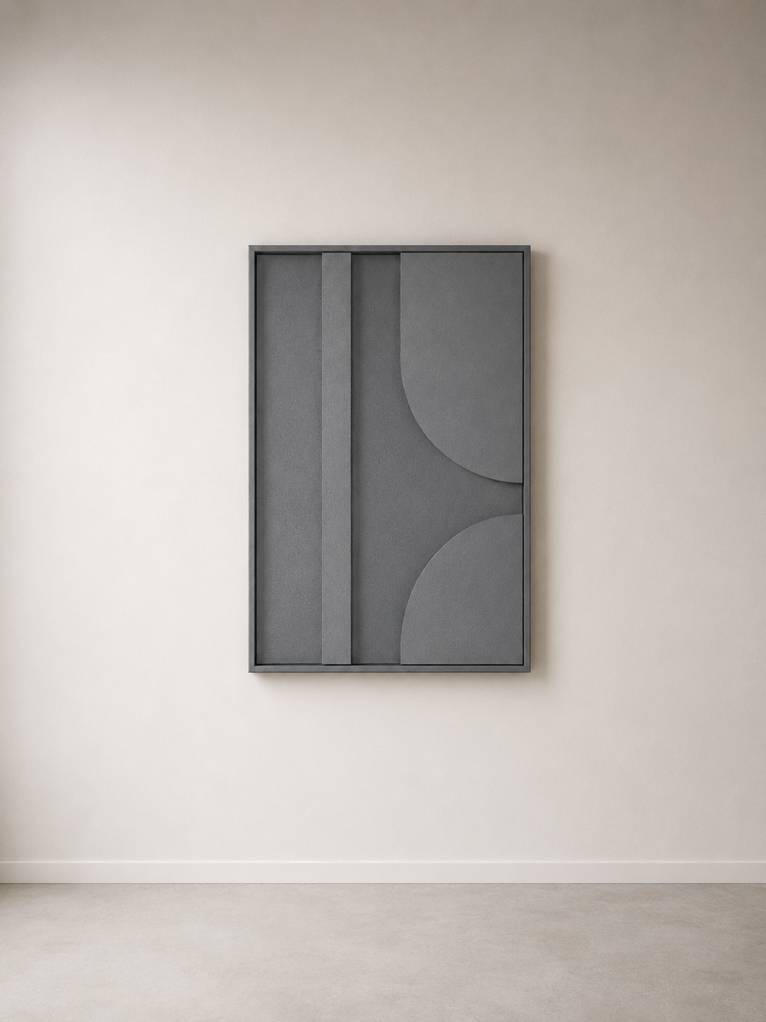 Urban Eclipse – Handcrafted Charcoal Grey Geometric 3D Wall Art on Stretched Wooden Canvas | Wallorah