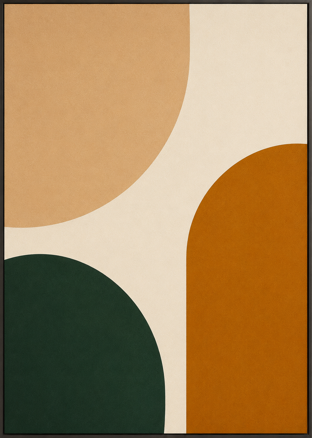 Earthy Arches Abstract Wall Art | Modern Green & Ochre Canvas – Wallorah