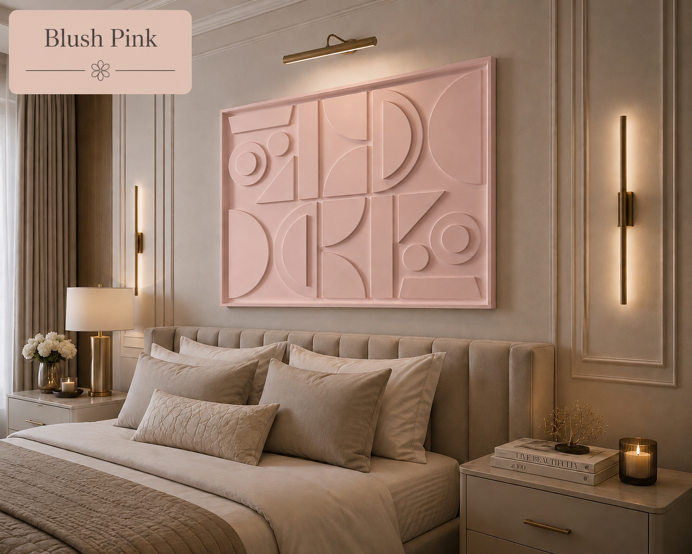 Ivory Geometry Grid  | Wallorah