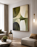 Olive Harmony Abstract Wall Art | Modern Geometric Canvas – Wallorah