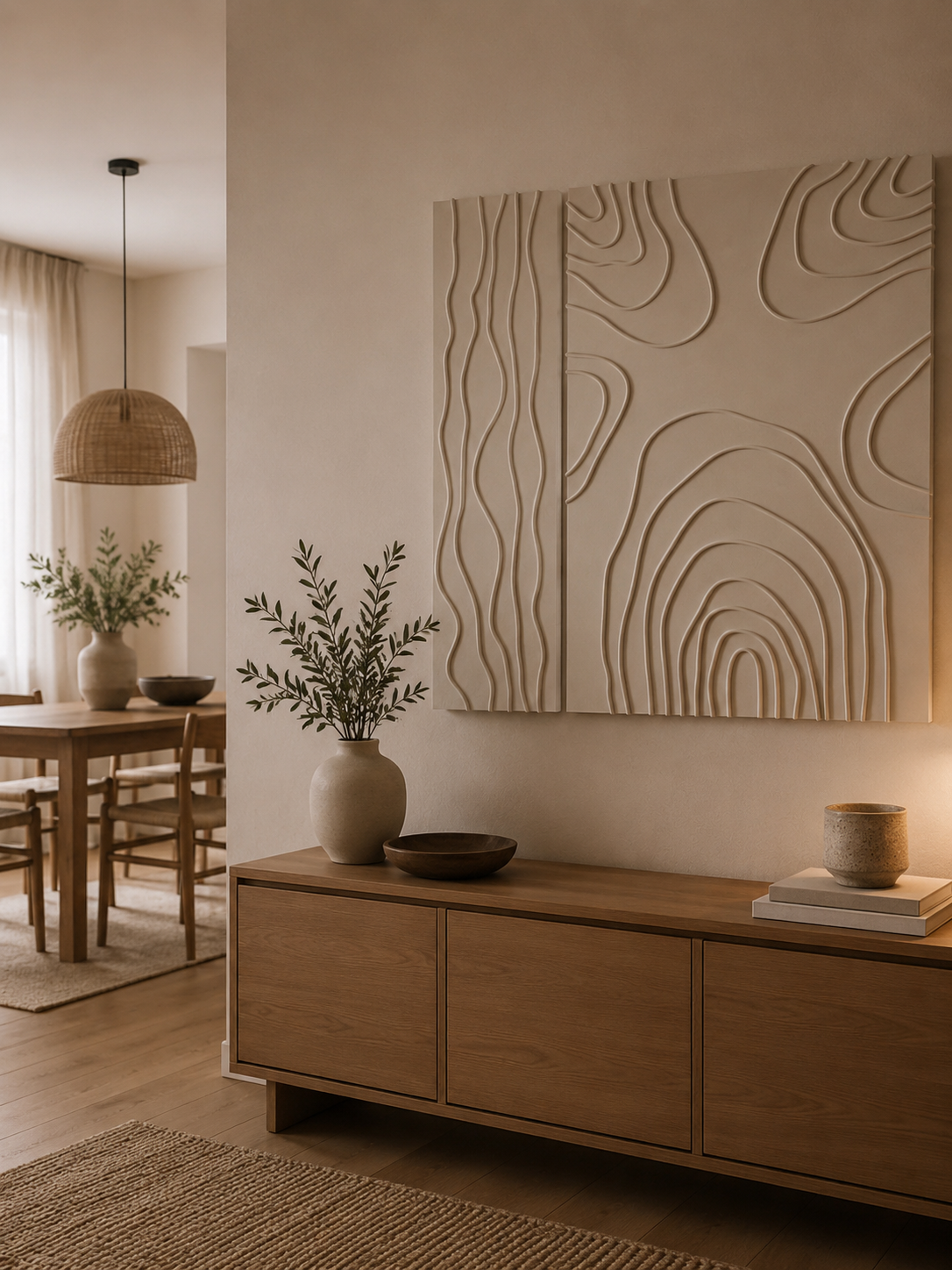 Ivory Topography – Handcrafted Minimalist 3D Abstract Wall Art on Stretched Wooden Canvas | Wallorah