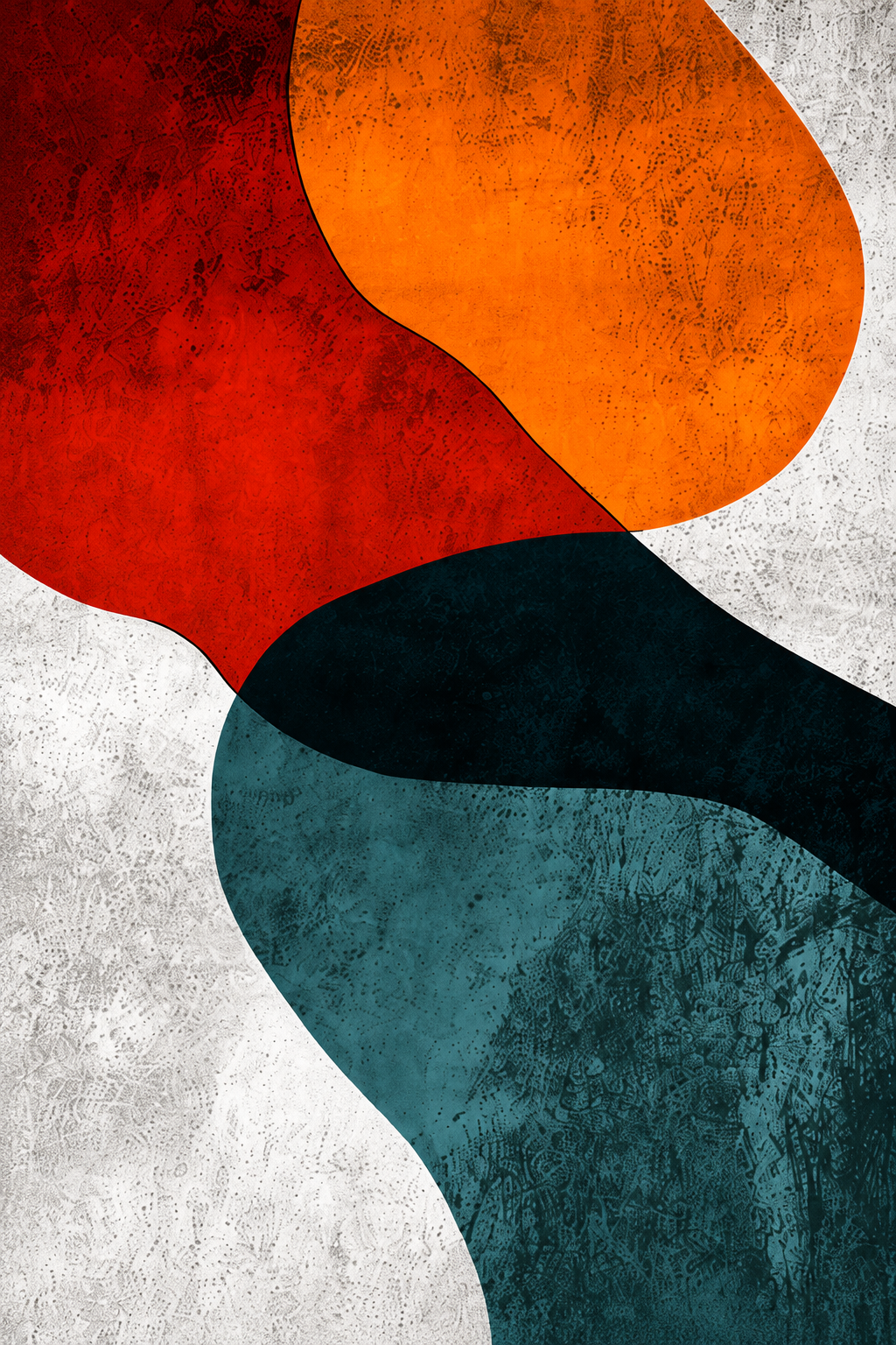 Ember Flow Abstract Wall Art | Modern Color Block Canvas – Wallorah