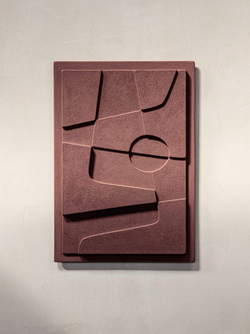 Burgundy Abstract Relief | Wallorah