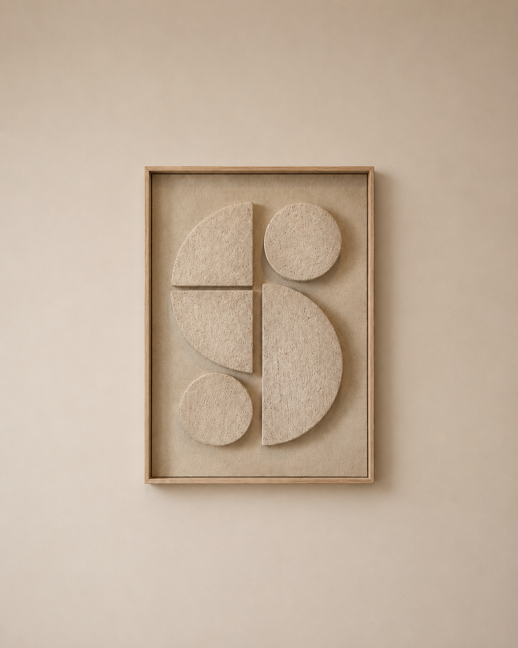 Ivory Geometry – Handcrafted Minimalist 3D Abstract Wall Art on Stretched Wooden Canvas | Wallorah