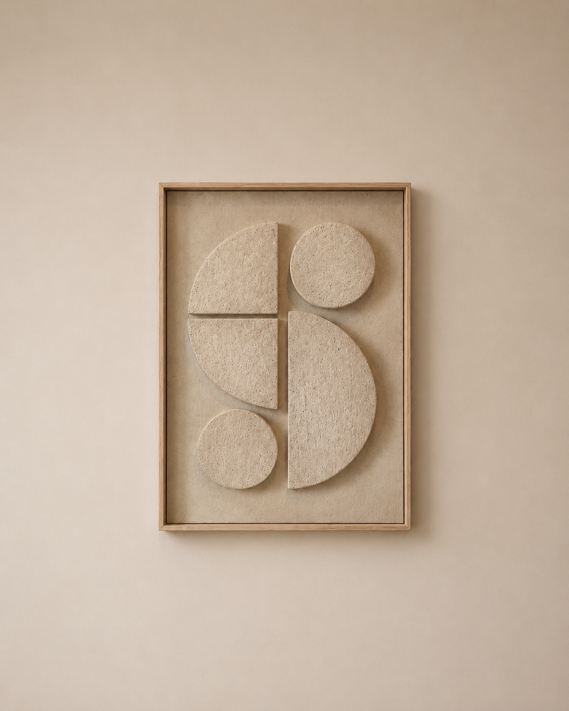 Ivory Geometry – Handcrafted Minimalist 3D Abstract Wall Art on Stretched Wooden Canvas | Wallorah