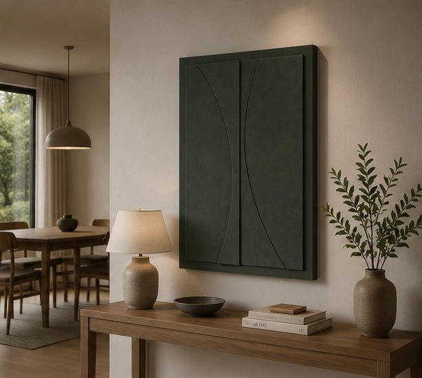 Verdant Flow – Handcrafted Abstract Wall Art | Stretched Wooden Canvas | Wallorah