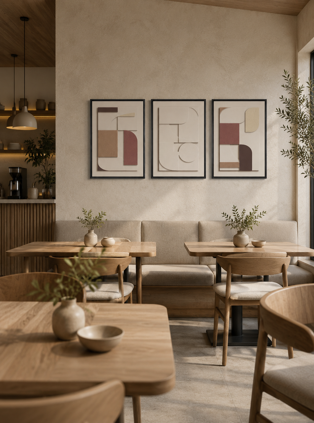 Earthline Elegance Trio – Ivory, Sand & Terracotta Handcrafted Textured Wall Art Set of 3 on Stretched Wooden Canvas | Wallorah