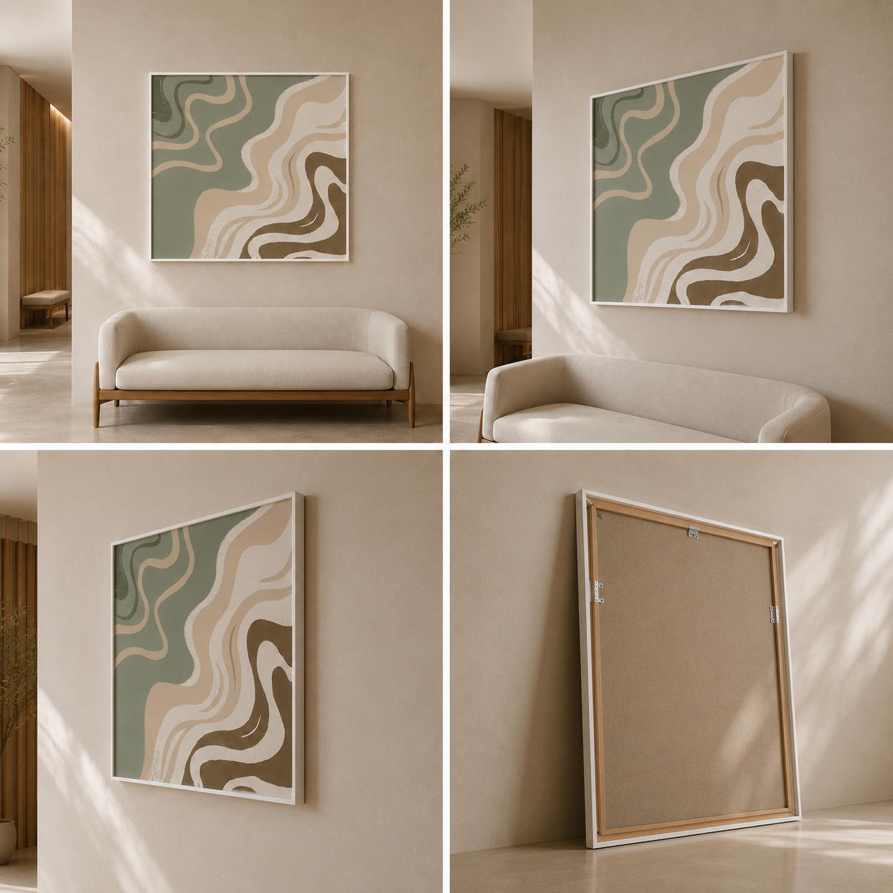 Modern Earthtone Geometry | Minimalist Abstract Framed Wall Art