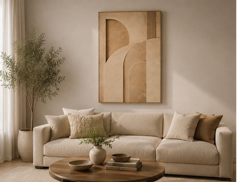 Desert Sand Arch Relief – Handcrafted Abstract Wall Art on Stretched Wooden Canvas | Wallorah