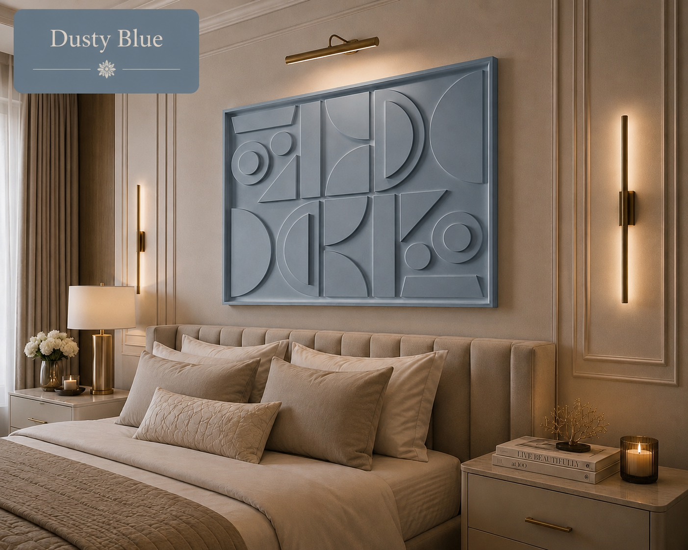 Ivory Geometry Grid  | Wallorah