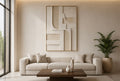 Ivory Linen Linear Relief – Handcrafted Abstract Wall Art on Stretched Wooden Canvas | Wallorah