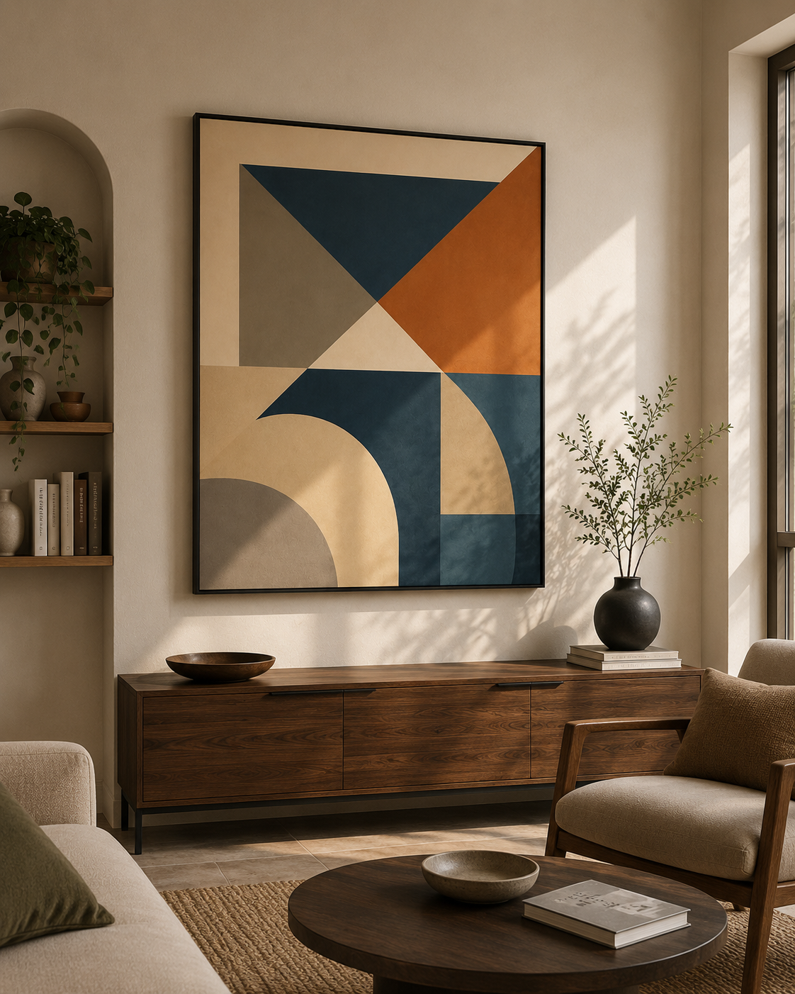Architectural Harmony Abstract Wall Art | Modern Geometric Canvas – Wallorah