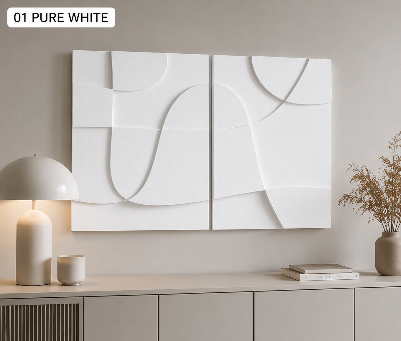 Sage Green Flow Diptych  | Wallorah