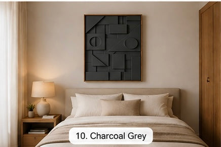 Slate Blue Geometric Relief | Wallorah