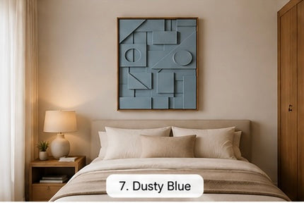 Slate Blue Geometric Relief | Wallorah