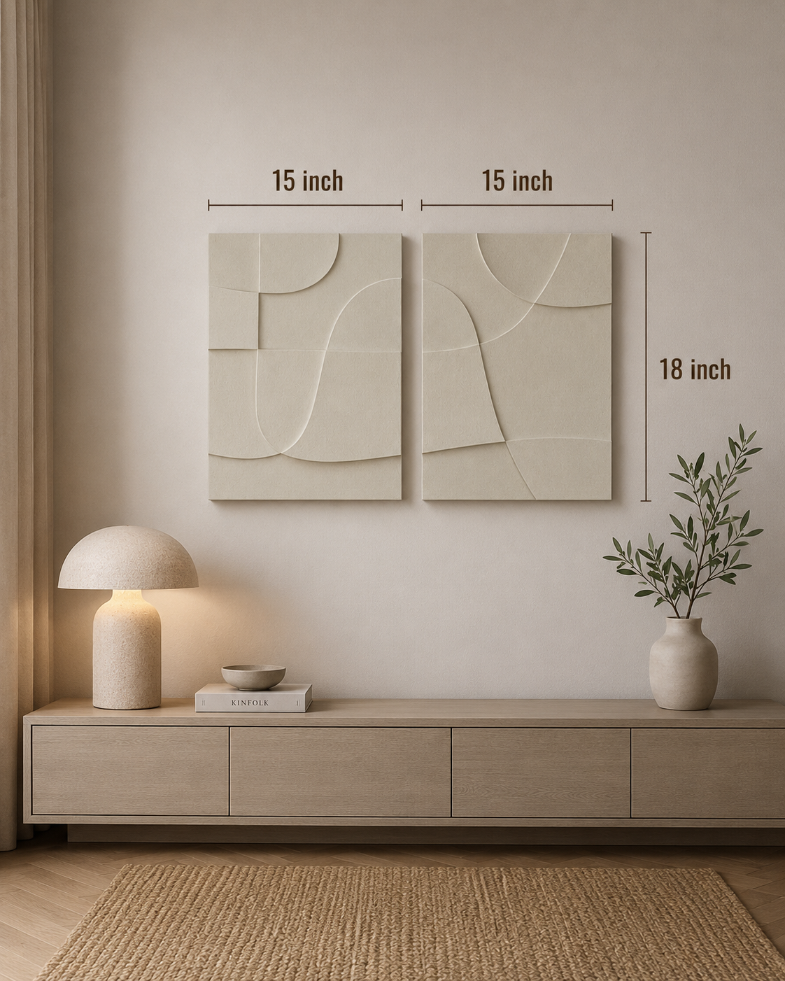 Ivory Harmony Diptych  | Wallorah