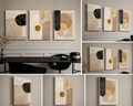 Golden Eclipse | Set of 3 Luxury Abstract Canvas Wall Art | Premium UV Printed Ready-to-Hang