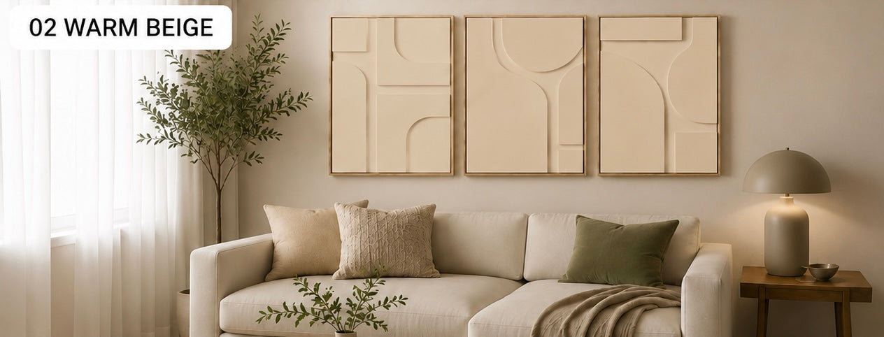 Ivory White Geometric Trio | Wallorah