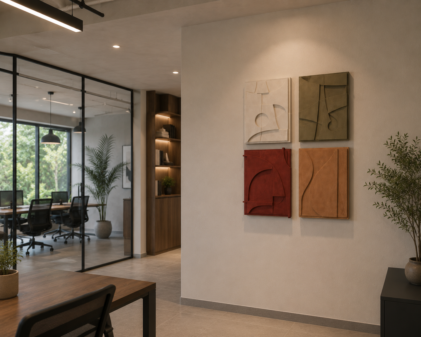 Handcrafted Modern Geometric Wall Art Collection (Set of 4) | 3D Sculptural Wall Décor – Wallorah
