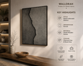 Fractured Monolith – Charcoal Grey & Stone Grey Handcrafted Abstract Wall Art on Stretched Wooden Canvas | Wallorah