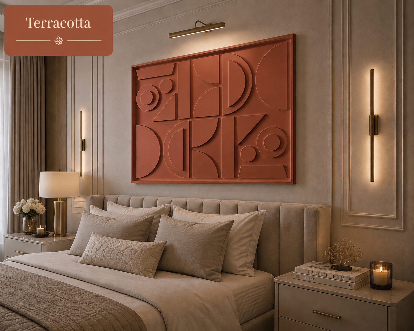 Ivory Geometry Grid  | Wallorah