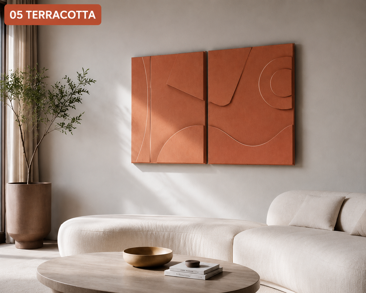 Sand Beige Harmony Diptych  | Wallorah