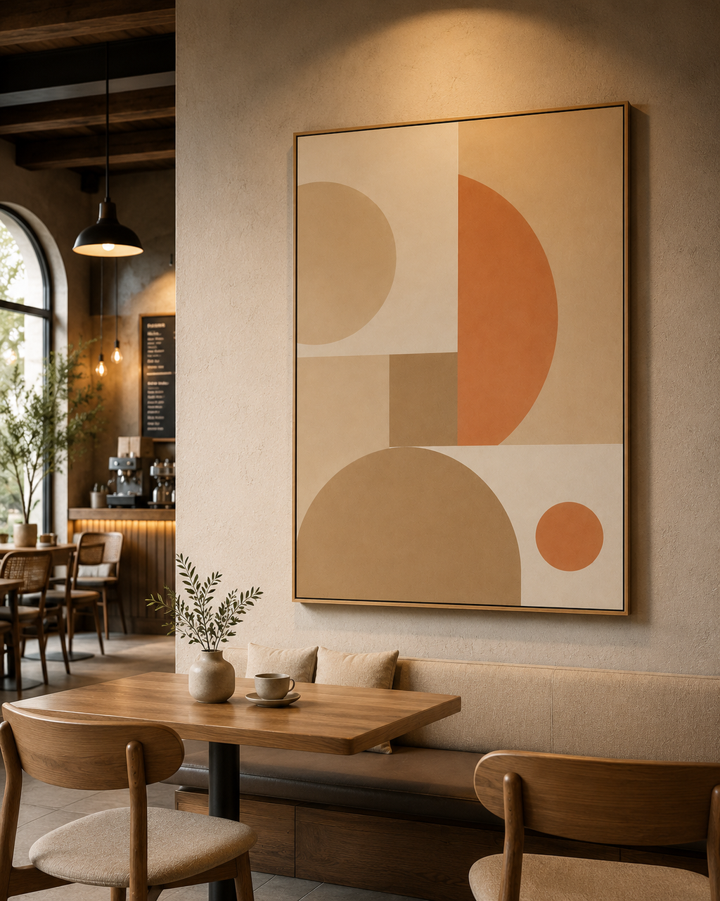 Desert Harmony Abstract Wall Art | Modern Neutral Geometric Canvas – Wallorah