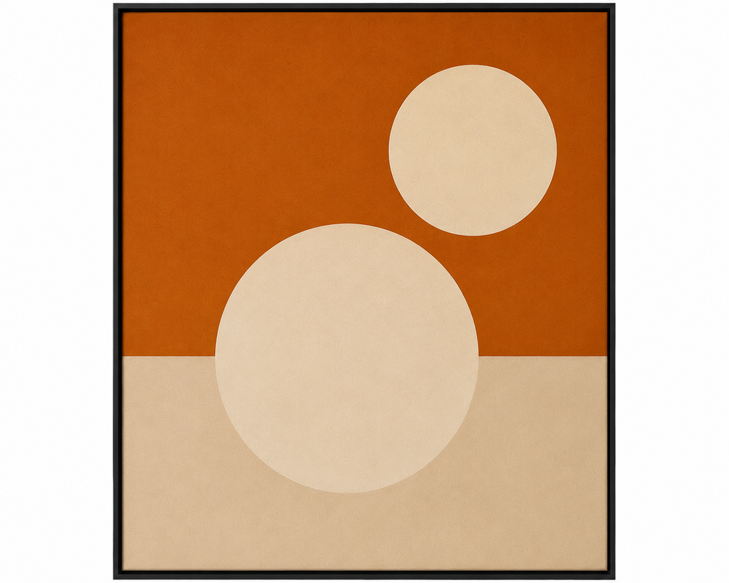 Terracotta Eclipse Abstract Wall Art | Modern Minimalist Canvas – Wallorah