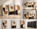 Terra Eclipse | Set of 3 Abstract Geometric Canvas Wall Art | Premium UV Printed Ready-to-Hang