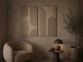 Stone Greige Arch Lines Duo – Handcrafted Abstract Wall Art on Stretched Wooden Canvas | Wallorah