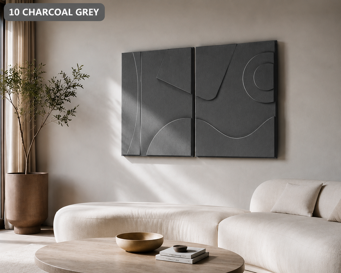 Sand Beige Harmony Diptych  | Wallorah
