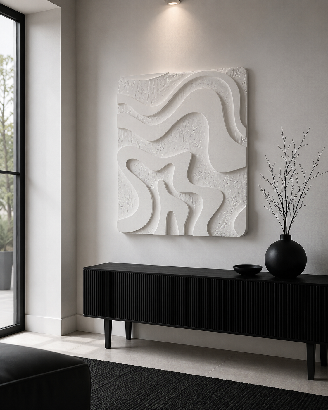 Ivory Drift – Handcrafted Organic Abstract Wall Art on Stretched Wooden Canvas | Wallorah