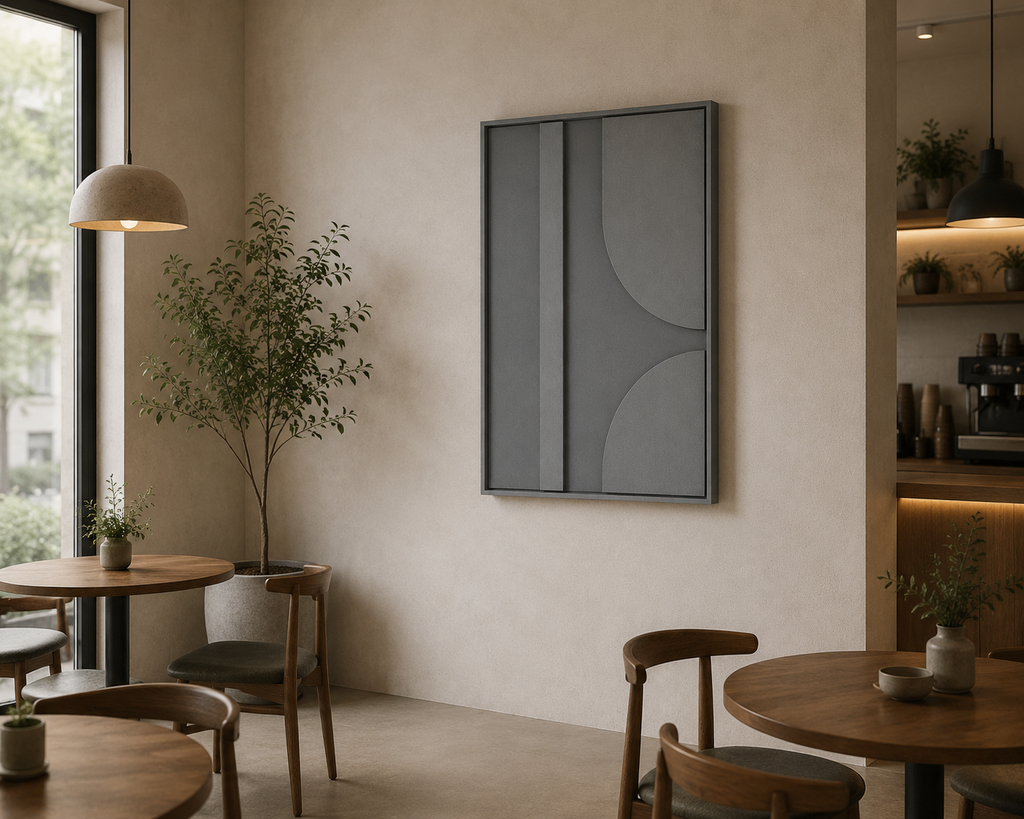 Urban Eclipse – Handcrafted Charcoal Grey Geometric 3D Wall Art on Stretched Wooden Canvas | Wallorah