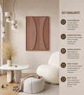 Terracotta Eclipse – Handcrafted 3D Geometric Wall Art on Stretched Wooden Canvas | Wallorah