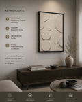 Ivory Balance – Ivory White Handcrafted Geometric Abstract Wall Art on Stretched Wooden Canvas | Wallorah